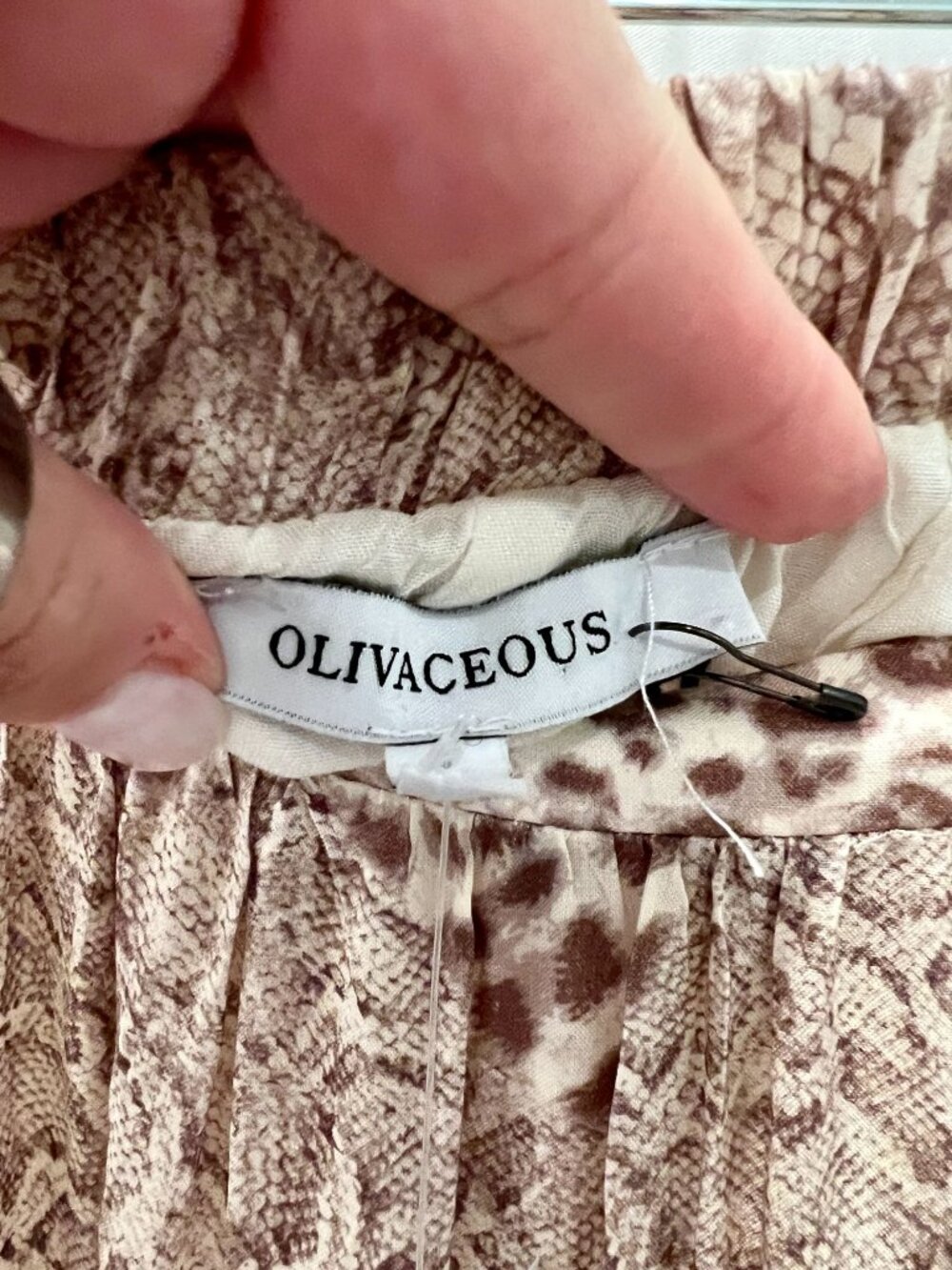 Olivaceous Beige Brown Mixed Animal Print Tiered Maxi Skirt NWT - Size S - Picture 7 of 9